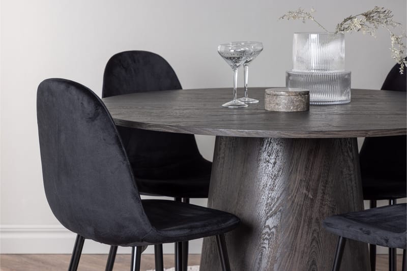 Lanzo Matgrupp 120 cm Rund med 4 Polar stolar - Svart - Products - Möbler - Bord & matgrupp - Matgrupp