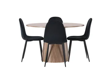 Lanzo Matgrupp 120 cm Rund med 4 Polar Stolar - Natur - Products - Möbler - Bord & matgrupp - Matgrupp