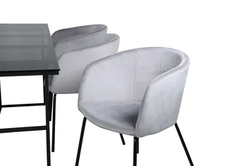 Leif Matgrupp 200 cm Rektangulär med 6 Berit stolar - Svart - Products - Möbler - Bord & matgrupp - Matgrupp