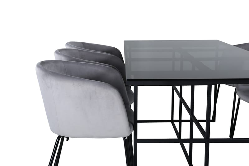 Leif Matgrupp 200 cm Rektangulär med 6 Berit stolar - Svart - Products - Möbler - Bord & matgrupp - Matgrupp