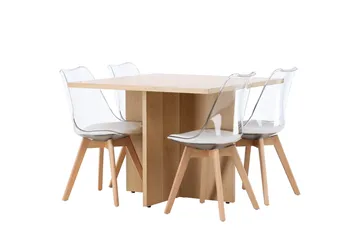 Leo Matgrupp 100 cm Rektangulär med 4 Edvin stolar - Natur - Products - Möbler - Bord & matgrupp - Matgrupp