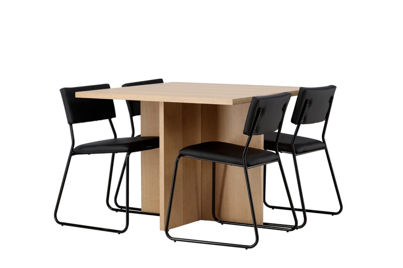 Leo Matgrupp 100 cm Rektangulär med 4 Kenth Stolar - Svart - Products - Möbler - Bord & matgrupp - Matgrupp