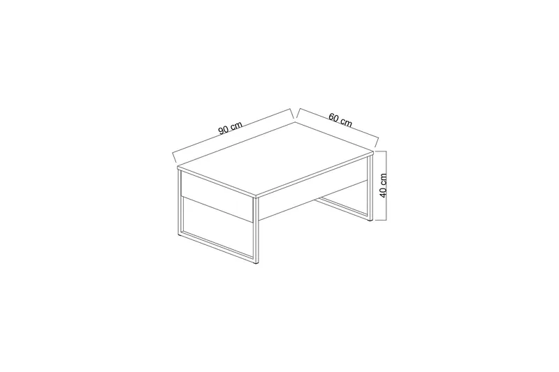Luxe Soffbord 90 cm - Beige/Svart - Products - Möbler - Bord & matgrupp - Soffbord