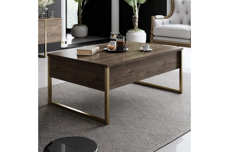 Luxe Soffbord 90x40 cm Brun/Guld - Hanah Home - Products - Möbler - Bord & matgrupp - Soffbord