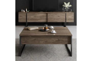 Luxe Soffbord 90x40 cm Brun/Svart - Hanah Home - Products - Möbler - Bord & matgrupp - Soffbord