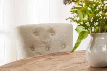 Lyon Matgrupp Ø150 cm Rund med 4 st Viktoria Stolar - Vintage Alm / Beige - Products - Möbler - Bord & matgrupp - Matgrupp