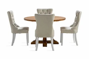 Lyon Matgrupp 120 cm Rund inkl 4 Bergviken Stolar - Brun - Products - Möbler - Bord & matgrupp - Matgrupp