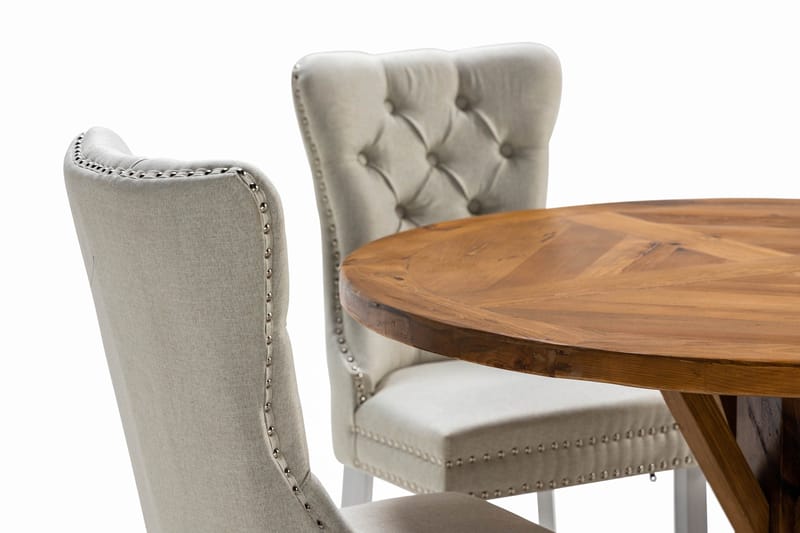 Lyon Matgrupp 120 cm Rund inkl 4 Bergviken Stolar - Brun - Products - Möbler - Bord & matgrupp - Matgrupp