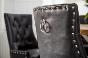 Lyon Matgrupp 150 cm Rund med 6 Tuva Fåtölj - Vintage Alm/Vit/Svart PU - Products - Möbler - Bord & matgrupp - Matgrupp