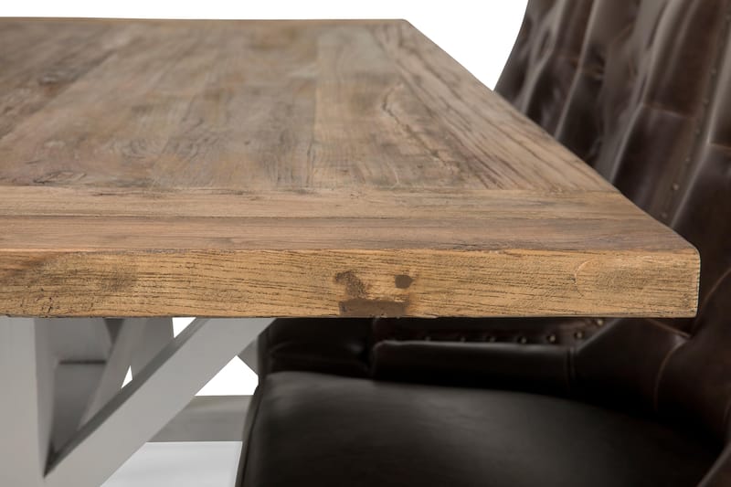 Lyon Matgrupp 200 cm med 6 Tuva Stol - Natur/Vit/Brun - Products - Möbler - Bord & matgrupp - Matgrupp