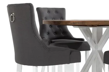 Lyon Matgrupp Rund med 4 st Viktoria Fåtölj - Trä/Vit/Grå - Products - Möbler - Bord & matgrupp - Matgrupp