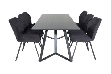 Marina Matgrupp 180 cm Rektangulär med 6 Gemma stolar - Svart - Products - Möbler - Bord & matgrupp - Matgrupp