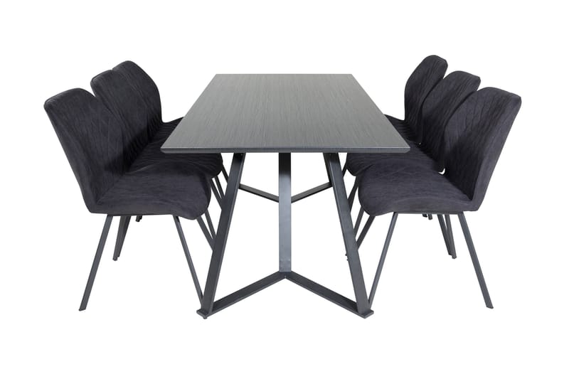 Marina Matgrupp 180 cm Rektangulär med 6 Gemma stolar - Svart - Products - Möbler - Bord & matgrupp - Matgrupp