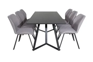 Marina Matgrupp 180 cm Rektangulär med 6 Gemma stolar - Svart - Products - Möbler - Bord & matgrupp - Matgrupp