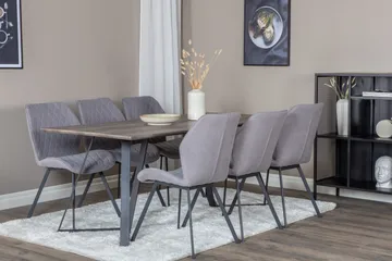 Marina Matgrupp 180 cm Rektangulär med 6 Gemma stolar - Svart - Products - Möbler - Bord & matgrupp - Matgrupp