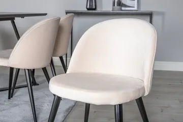 Marina Matgrupp 180 cm Rektangulär med 6 Velvet stolar - Beige - Products - Möbler - Bord & matgrupp - Matgrupp