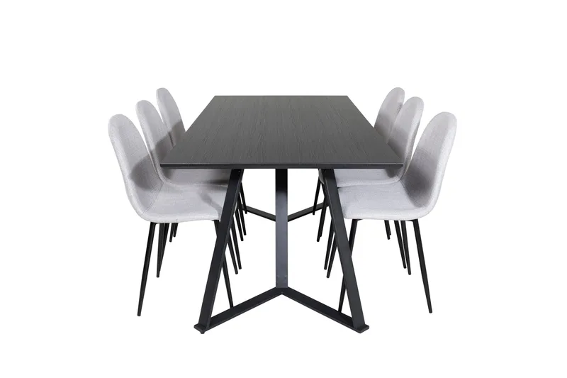 Marina Matgrupp 180 cm Rektangulär med 6 Polar stolar - Svart - Products - Möbler - Bord & matgrupp - Matgrupp