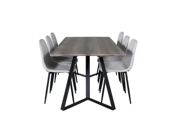 Marina Matgrupp 180 cm Rektangulär med 6 Polar stolar - Svart - Products - Möbler - Bord & matgrupp - Matgrupp