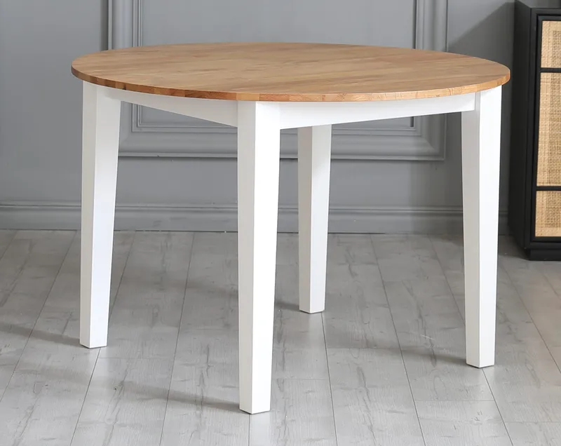 Matbord Ø110 cm ek vit - Ek/vit - Products - Möbler - Bord & matgrupp - Matbord & köksbord