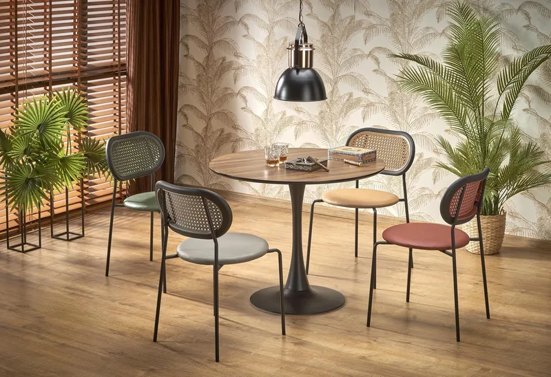 Matbord Ø90 cm - Valnöt/svart - Valnöt/svart - Products - Möbler - Bord & matgrupp - Matbord & köksbord