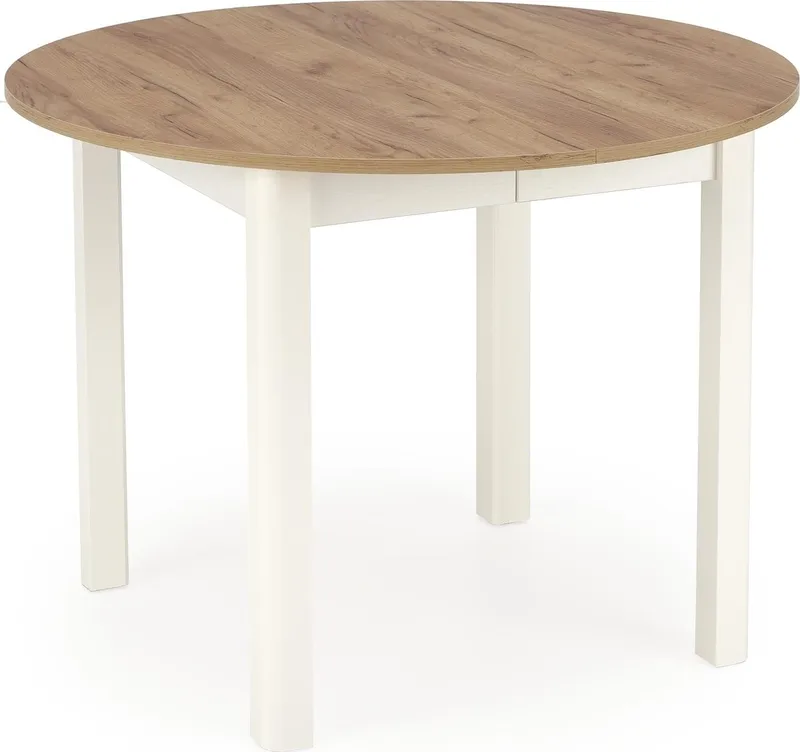 Matbord Berivan Runt Förlängningsbart Ø102 cm (102–142 cm), Craft ek/vit
