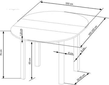 Matbord Berivan Runt Förlängningsbart Ø102 cm (102–142 cm) - Craft ek/vit - Products - Möbler - Bord & matgrupp - Matbord & köksbord