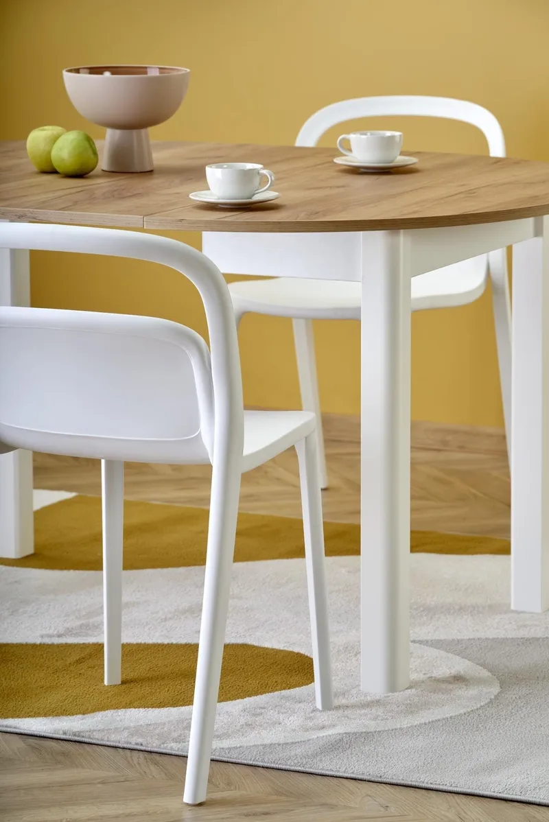 Matbord Berivan Runt Förlängningsbart Ø102 cm (102–142 cm) - Craft ek/vit - Products - Möbler - Bord & matgrupp - Matbord & köksbord