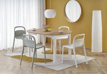 Matbord Berivan Runt Förlängningsbart Ø102 cm (102–142 cm) - Craft ek/vit - Products - Möbler - Bord & matgrupp - Matbord & köksbord
