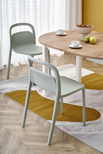 Matbord Berivan Runt Förlängningsbart Ø102 cm (102–142 cm) - Craft ek/vit - Products - Möbler - Bord & matgrupp - Matbord & köksbord