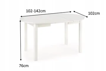 Matbord Berivan Runt Förlängningsbart 102–142 cm - Vit - Products - Möbler - Bord & matgrupp - Matbord & köksbord