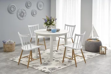 Matbord Berivan Runt Förlängningsbart 102–142 cm - Vit - Products - Möbler - Bord & matgrupp - Matbord & köksbord