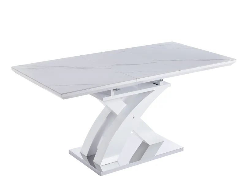 Matbord Ingrid Förlängningsbart 120–160 cm, Vit marmor