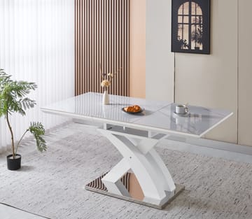 Matbord Ingrid Förlängningsbart 120–160 cm - Vit marmor - Products - Möbler - Bord & matgrupp - Matbord & köksbord