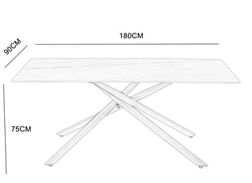 Matbord Jupiter Keramik 180x90 cm - Vit matt marmor - Products - Möbler - Bord & matgrupp - Matbord & köksbord