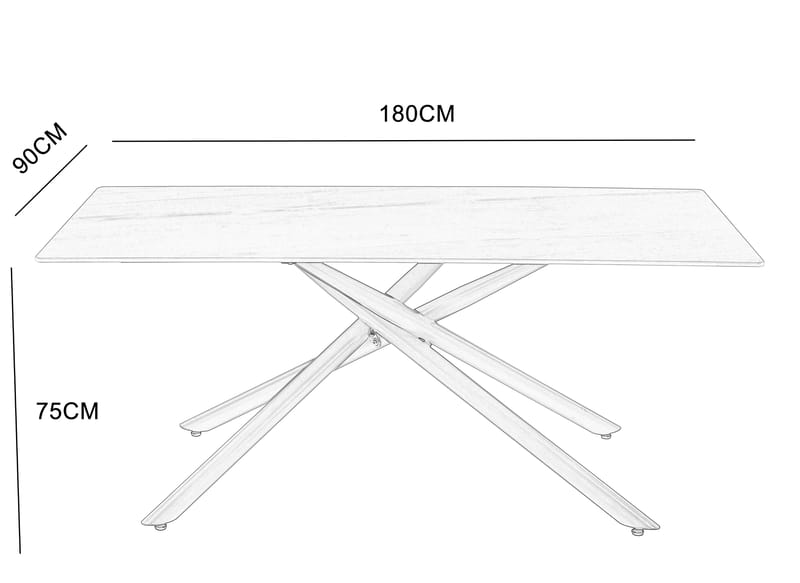 Matbord Jupiter Keramik 180x90 cm - Vit matt marmor - Products - Möbler - Bord & matgrupp - Matbord & köksbord