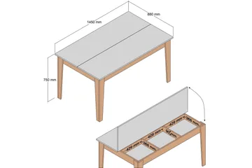 Lissione Matbord 145x88 cm Brun - Hanah Home - Products - Möbler - Bord & matgrupp - Matbord & köksbord