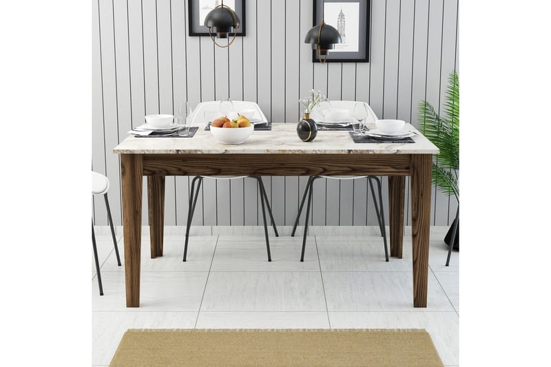 Lissione Matbord 145x88 cm Brun/Vit - Hanah Home - Products - Möbler - Bord & matgrupp - Matbord & köksbord