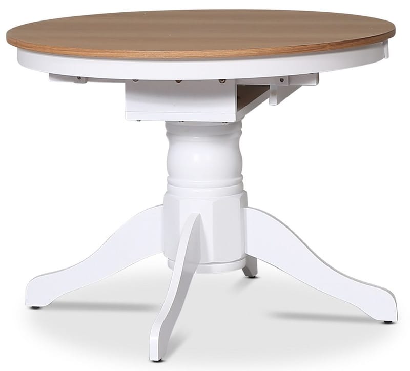 Matbord runt förlängningsbart Ø106-141 cm - Vit / Oljad Ek - Vit / Oljad ek - Products - Möbler - Bord & matgrupp - Matbord & köksbord