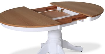 Matbord runt förlängningsbart Ø106-141 cm - Vit / Oljad Ek - Vit / Oljad ek - Products - Möbler - Bord & matgrupp - Matbord & köksbord