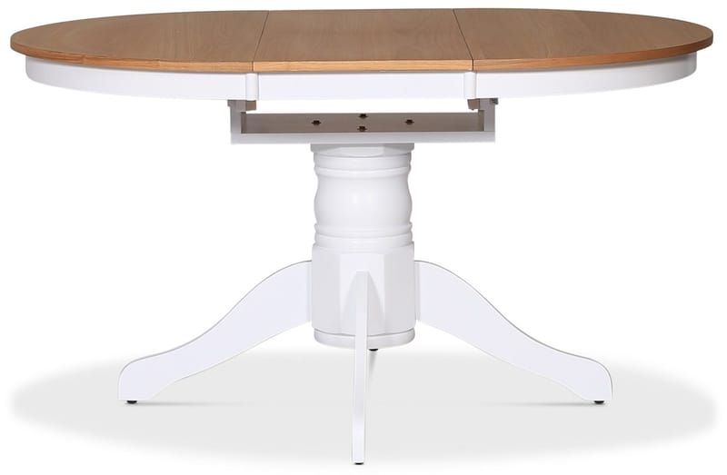 Matbord runt förlängningsbart Ø106-141 cm - Vit / Oljad Ek - Vit / Oljad ek - Products - Möbler - Bord & matgrupp - Matbord & köksbord