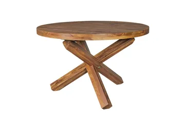 Matbord Wohnling Rund 120 cm massivt trä lantlig stil Rosenträ - Rosenträ - Products - Möbler - Bord & matgrupp - Matbord & köksbord