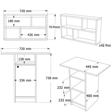 Avero Matbord- 72x73,8x44,5 cm - Vit och ek - Products - Möbler - Bord & matgrupp - Matgrupp