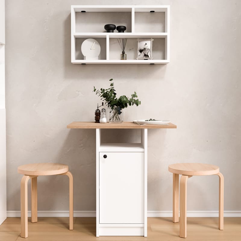 Avero Matbord- 72x73,8x44,5 cm - Vit och ek - Products - Möbler - Bord & matgrupp - Matgrupp