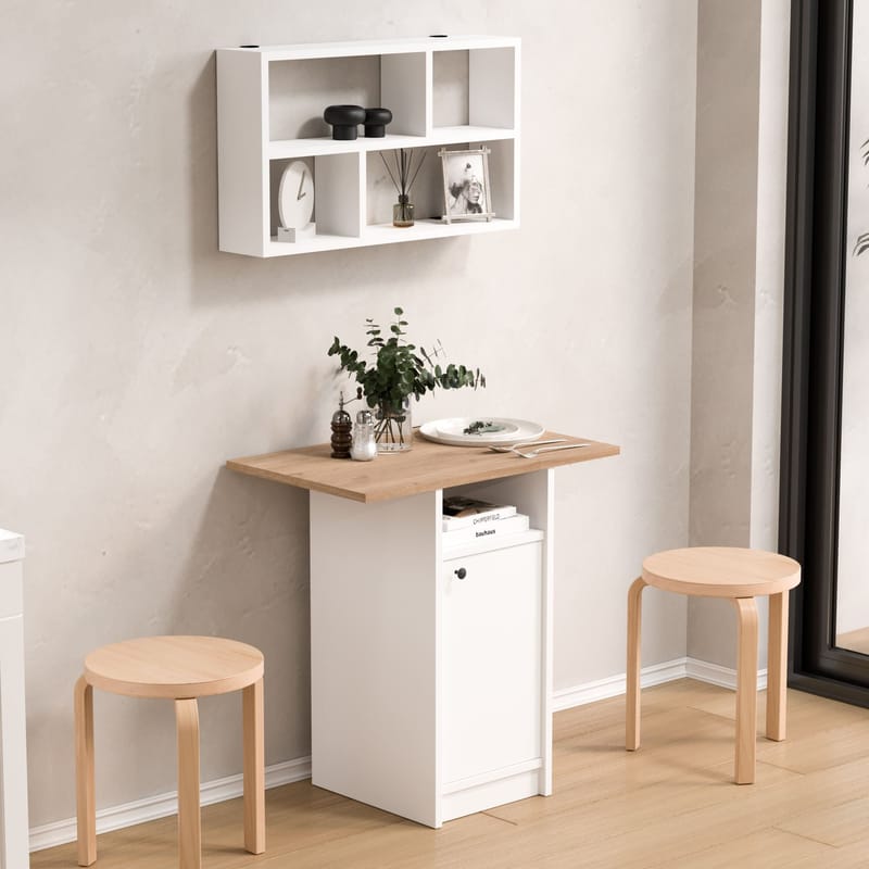 Avero Matbord- 72x73,8x44,5 cm - Vit och ek - Products - Möbler - Bord & matgrupp - Matgrupp