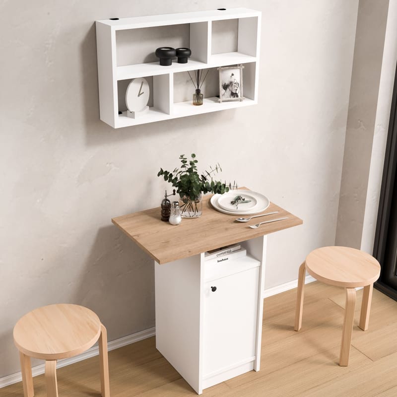 Avero Matbord- 72x73,8x44,5 cm - Vit och ek - Products - Möbler - Bord & matgrupp - Matgrupp