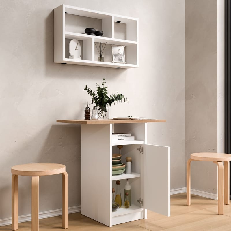 Avero Matbord- 72x73,8x44,5 cm - Vit och ek - Products - Möbler - Bord & matgrupp - Matgrupp