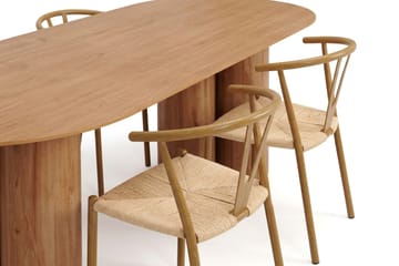 Juno Matgrupp rektangulärt 220 cm Ek med 6 Elysia Matstolar - Products - Möbler - Bord & matgrupp - Matgrupp