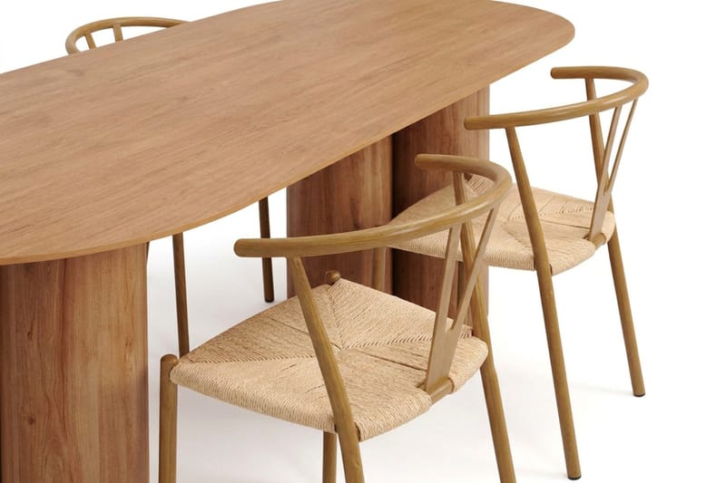 Juno Matgrupp rektangulärt 220 cm Ek med 6 Elysia Matstolar - Products - Möbler - Bord & matgrupp - Matgrupp