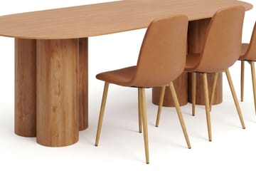 Juno Matgrupp rektangulärt 220 cm Ek med 6 Nibe Matstolar - Ek - Products - Möbler - Bord & matgrupp - Matgrupp