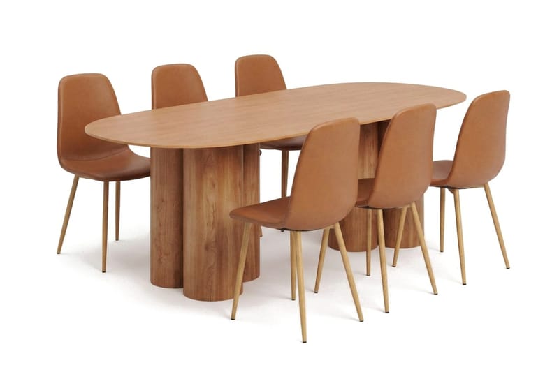 Juno Matgrupp rektangulärt 220 cm Ek med 6 Nibe Matstolar - Ek - Products - Möbler - Bord & matgrupp - Matgrupp